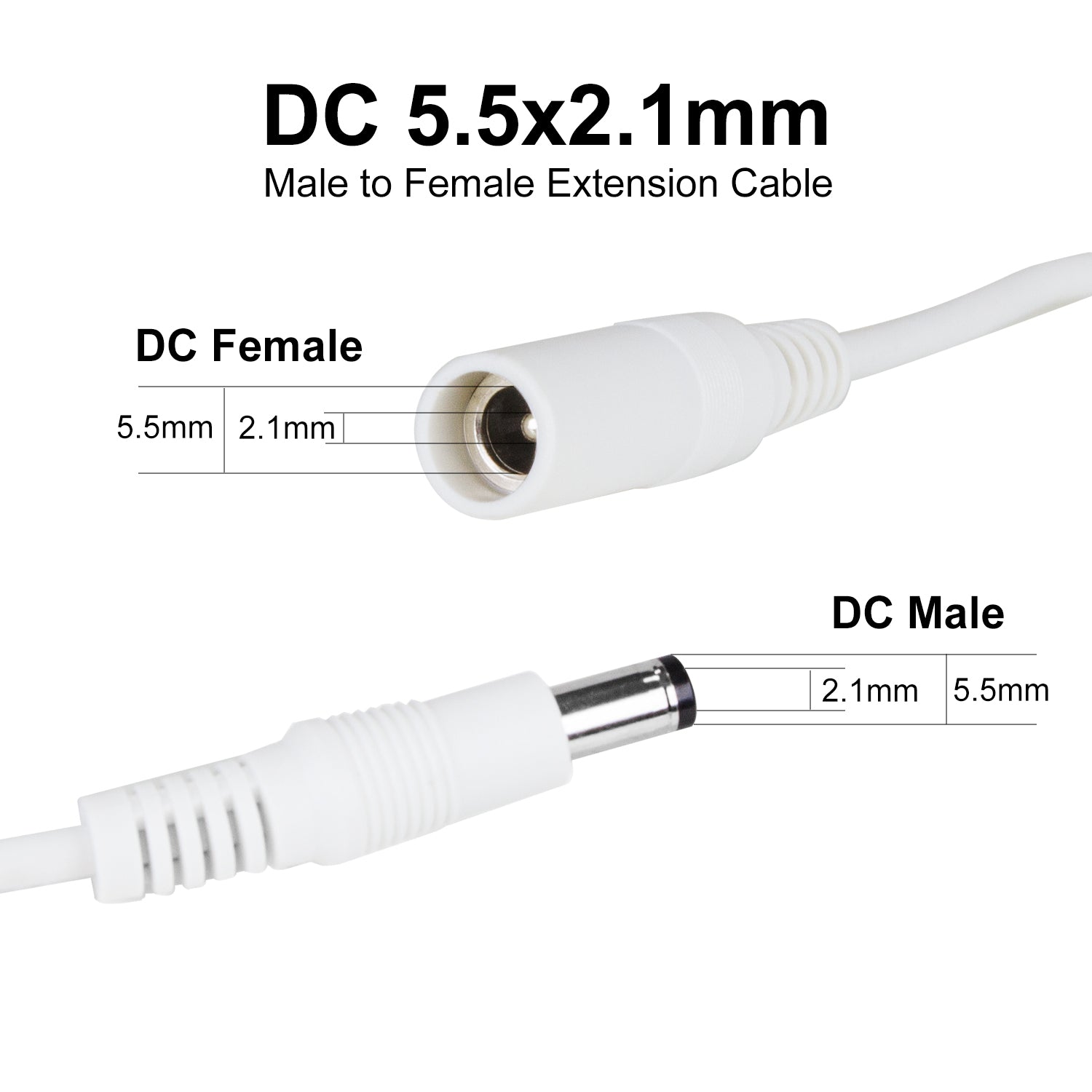 CasaCam 15FT power extension cable for CasaCam Outdoor Security Camera (VS6102, VS6104, VC6000, VC46) - CasaCam