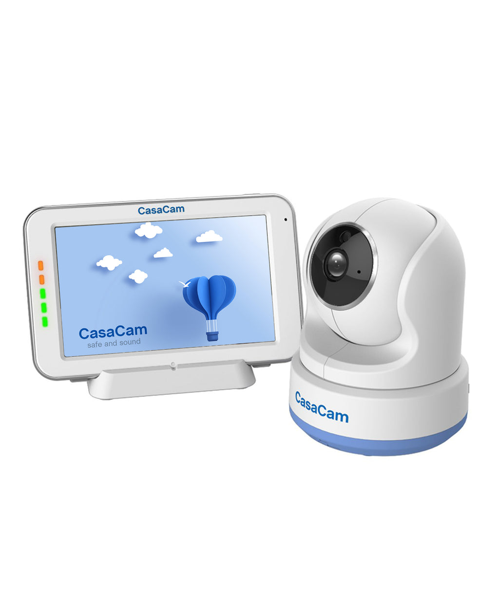 CasaCam BM200 Video Baby Monitor with 5" Touchscreen and HD Pan & Tilt Camera, Two Way Audio, Lullabies, Nightlight, Automatic Night Vision and Temperature Monitoring Capability - CasaCam