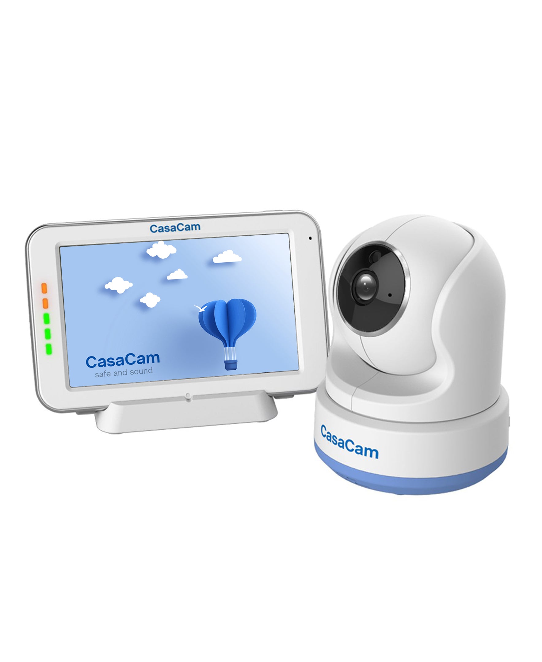 CasaCam BM200 Video Baby Monitor with 5" Touchscreen and HD Pan & Tilt Camera, Two Way Audio, Lullabies, Nightlight, Automatic Night Vision and Temperature Monitoring Capability - CasaCam