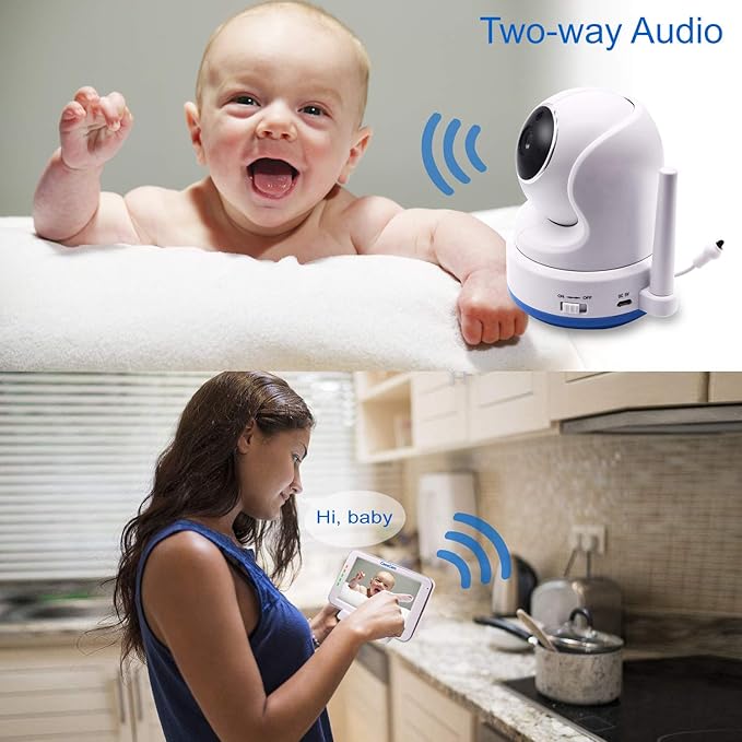 CasaCam BM200 Video Baby Monitor with 5" Touchscreen and HD Pan & Tilt Camera, Two Way Audio, Lullabies, Nightlight, Automatic Night Vision and Temperature Monitoring Capability - CasaCam